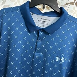 Under Armour The Playoff Polo Geometric  Performance Golf Polo Mens 2XL AOP